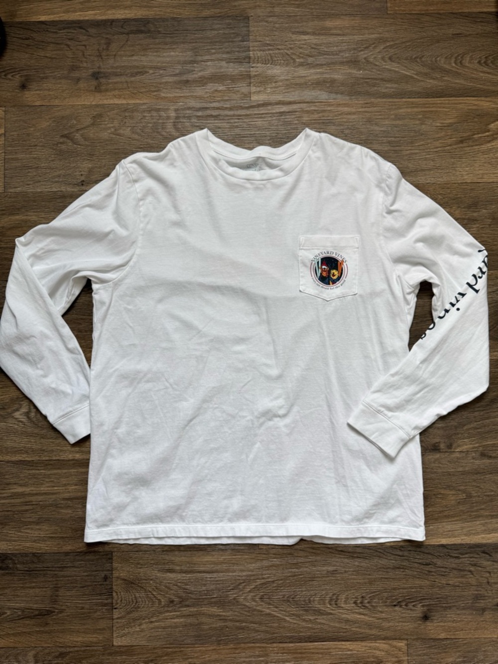 Vineyard Vines Men’s White Cotton Jersey Ski Dogs Graphic Long Sleeve T-Shirt XL
